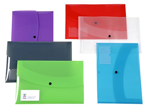 Viquel 097787 – 49 Stück 25 Hüllen Kunststoff Verschluss Druckknopf passenden Briefumschlägen personalisierbar mit Etikettenhalter, A4 von Viquel