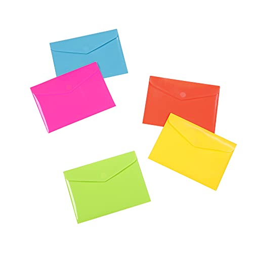 Viquel 25 Stück DIN A5 Briefumschläge mit Klettverschluss - Doppeltasche aus Kunststoff - 5 Farben sortiert von Viquel