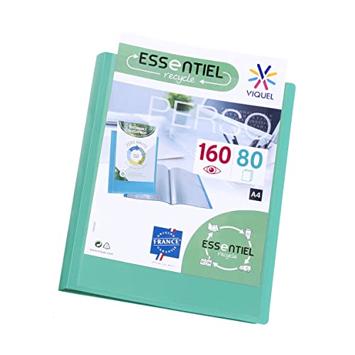 Viquel - A4 Sichtbuch mit 160 Hüllen - Individuelle Bindung - Glatte Klarsichthüllen - Recycled Essential - Grün Viquel - A4 Sichtbuch mit 160 Hüllen - Individuelle Bindung - Glatte Klarsichthüllen - Recycled Essential - Grün von Viquel