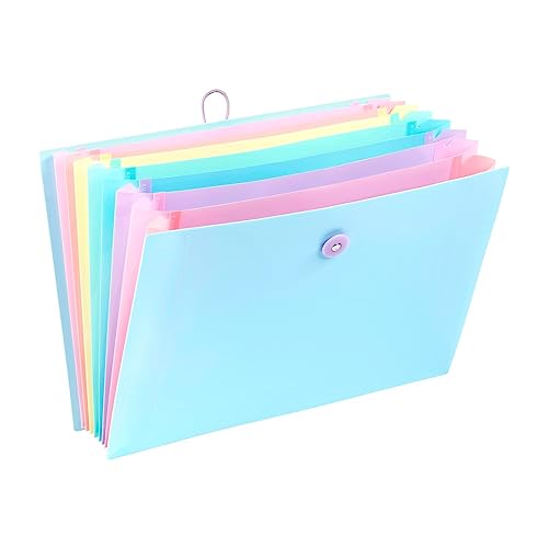 Viquel - Fächermappe, ausziehbar, 8 Fächer, für A4-Dokumente, Rainbow Pastel – Blau von Viquel