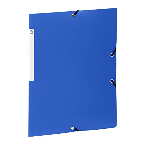 Viquel – Dokumentenmappe aus Kunststoff, A4, mit Gummizug, mit Klappen – Etikett zum Identifizieren auf der Rückseite – Blau von Viquel