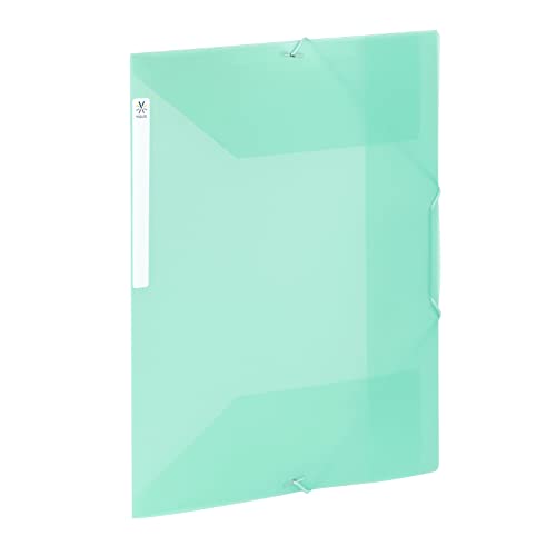 Viquel - Große Kapazität Kunststoff 3 Klappen Ordner - A4 Aktenbox mit ID-Etikett - Transluzent Grün von Viquel