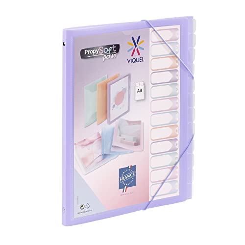 Viquel - Propysoft Organizer mit 12 Fächern, DIN A4, anpassbar, Gummibandverschluss, durchscheinend, Violett Viquel - Propysoft Organizer mit 12 Fächern, DIN A4, anpassbar, Gummibandverschluss, durchscheinend, Violett von Viquel