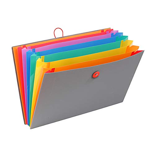 Viquel - Akkordeonmappe 8 Fächer Kunststoff A4 Rainbow Touch 35 x 24,5 x 1 cm grau von Viquel