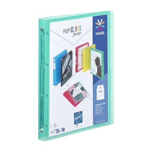 Viquel - Flexibler Ordner, A4, personalisierbar, 4 Ringe, Rücken 2,5 cm, türkisgrün, durchscheinend Viquel - Flexibler Ordner, A4, personalisierbar, 4 Ringe, Rücken 2,5 cm, türkisgrün, durchscheinend von Viquel