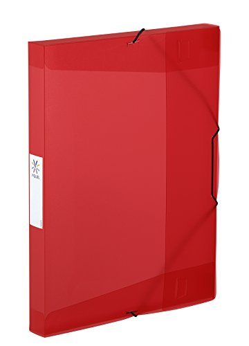 Viquel – Hemd Kunststoff, elastische – Boite de Ranking Format A4 – Etikett Identifikation auf der Seite – hergestellt in Frankreich – Rot transparent von Viquel