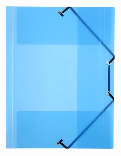 Viquel - Kunststoffmappen A4 mit Klappen - transparente Hüllen mit Gummibandverschluss - Dokumentenmappe A4 - Blau durchscheinend von Viquel