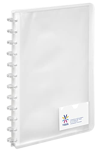 Viquel Maxi Dokumententasche GEODE aus Kunststoff, 60 Bilder, 30 herausnehmbare Hüllen aus Polypropylen, durchscheinender Einband, Visitenkartenhalter auf dem Deckel von Viquel