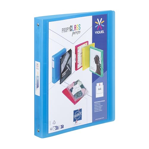 Viquel - Ordner aus weichem Kunststoff, 4 Ringe, personalisierbar, Rücken 3,5 cm, Identifikationsetikett, Format A4, hochwertig, hergestellt in Frankreich, Blau durchscheinend Viquel - Ordner aus weichem Kunststoff, 4 Ringe, personalisierbar, Rücken 3,5 cm, Identifikationsetikett, Format A4, hochwertig, hergestellt in Frankreich, Blau durchscheinend von Viquel