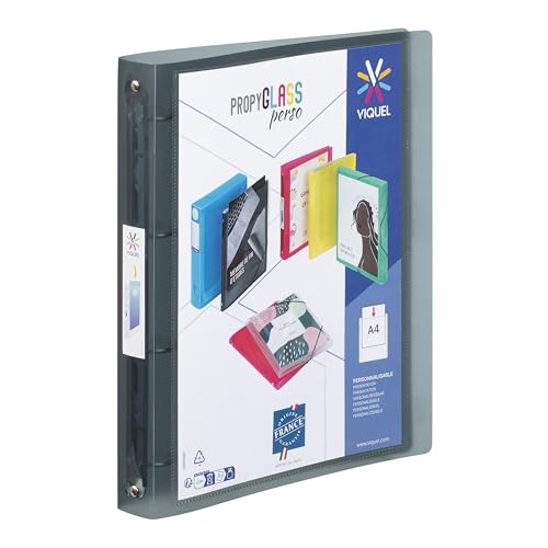 Viquel - Ordner aus weichem Kunststoff, 4 Ringe, personalisierbar, Rücken 3,5 cm, Identifikationsetikett, Format A4, hochwertig, hergestellt in Frankreich, Schwarz durchscheinend Viquel - Ordner aus weichem Kunststoff, 4 Ringe, personalisierbar, Rücken 3,5 cm, Identifikationsetikett, Format A4, hochwertig, hergestellt in Frankreich, Schwarz durchscheinend von Viquel