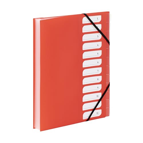 Viquel - Ordnungsmappe A4 mit 12 Fächern – ausziehbarer Schreibtisch-Organizer – Dokumentenmappe A4 mit Index – Verschluss durch Gummiband – Reihe Fel'Easy – Orange Viquel - Ordnungsmappe A4 mit 12 Fächern – ausziehbarer Schreibtisch-Organizer – Dokumentenmappe A4 mit Index – Verschluss durch Gummiband – Reihe Fel'Easy – Orange von Viquel