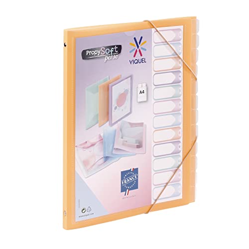 Viquel - Propysoft A4 Ordner mit 12 Fächern - Gummibandverschluss - Pfirsich Viquel - Propysoft A4 Ordner mit 12 Fächern - Gummibandverschluss - Pfirsich von Viquel
