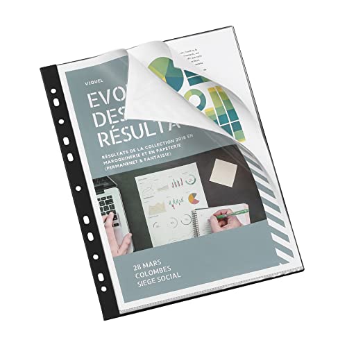 Viquel - perforierte Einsteckfächer für A4-Ordner - Dokumententasche für 40 Bilder - Schwarz Viquel - perforierte Einsteckfächer für A4-Ordner - Dokumententasche für 40 Bilder - Schwarz von Viquel