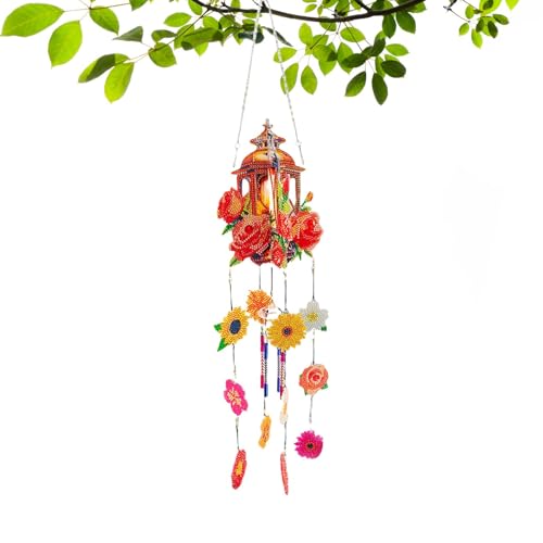 DIY Diamond-Painting Sun Catcher Wind Chimes Set | DIY Diamond Art Double Sided 3D Wind Chime Pendant Hanging Kit,DIY Dotted Diamonds Paintings Hanging Ornaments Home Decoration von Virtcooy