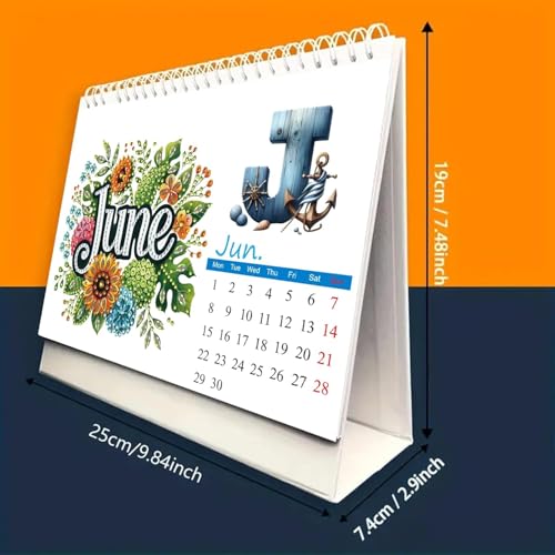 DIY Diamond Art Painting 2026 Tischkalender Ornament Monatsplaner von Jan 2026 bis Dez, 12 Monate Home Office Schreibtischkalender für Planung Dekoration 2026 (A) (K) von VisBeaut