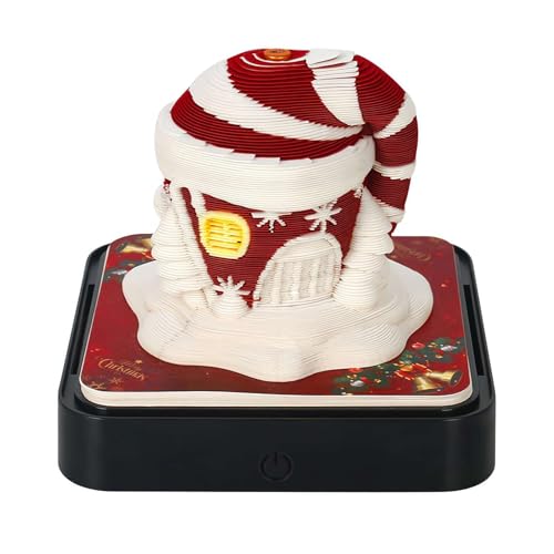 VisBeaut 3D Memo Pad, Love Castle Papier Skulptur 3D Notizblock mit Licht, Tear Away Papier Skulptur Notizblock DIY Notizen Kreative Haftnotizen, Kein Kalender (Weihnachtshaus) von VisBeaut