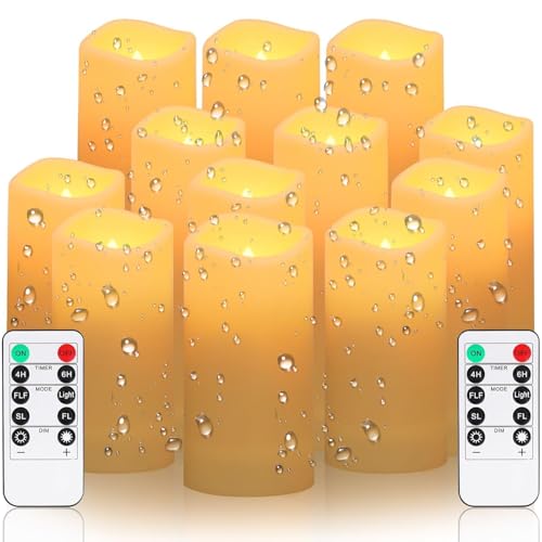 VisBeaut Set of 6 LED Candles with Remote Control and Timer Function, Electric Tea Lights with Cover, Flickering Flame. (Ivory-12) von VisBeaut