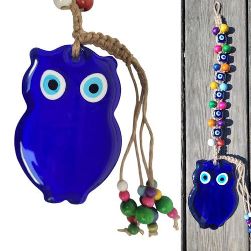 Böser Blick Wandbehang Home Tür Dekor Dekoration Zubehör, Türkischer Nazar Glas Hängende Ornament Charm Ojo Turco Amulett Auto Perlen Blau Geschenk Dekor (Blau 2) von Vissmarta