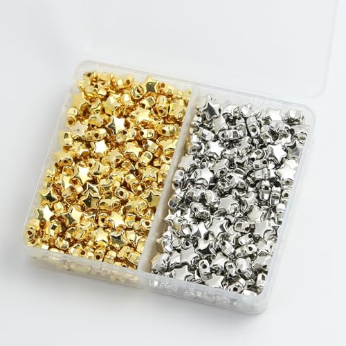 Visxcnu 400 Stück 6mm Pentagramm Zwischenperlen, Stern Abstandsperlen Basteln Abstandsperlen kleine Loch Spacer Perlen für Schmuckherstellung Basteln DIY Visxcnu 400 Stück 6mm Pentagramm Zwischenperlen, Stern Abstandsperlen Basteln Abstandsperlen kleine Loch Spacer Perlen für Schmuckherstellung Basteln DIY von Visxcnu