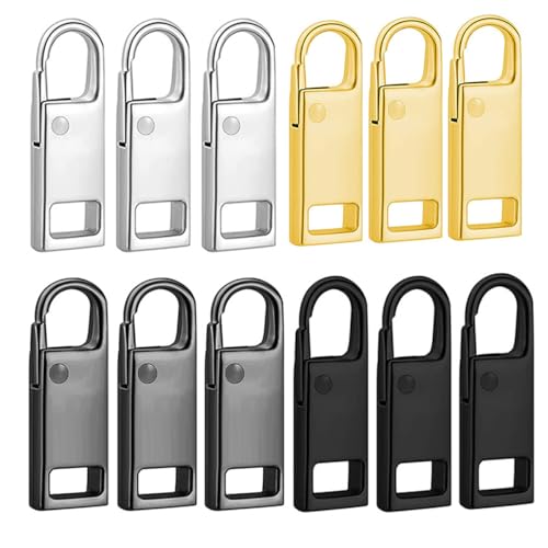 Visxcnu Reißverschluss Zipper, 12Stück Ersatzteile Reißverschluss Zipper, Metall Zipper Pull, Abnehmbares Metall Zipper Pull,für Geldbörse, Kleider, Jeans, Koffer, Gepäck Visxcnu Reißverschluss Zipper, 12Stück Ersatzteile Reißverschluss Zipper, Metall Zipper Pull, Abnehmbares Metall Zipper Pull,für Geldbörse, Kleider, Jeans, Koffer, Gepäck von Visxcnu