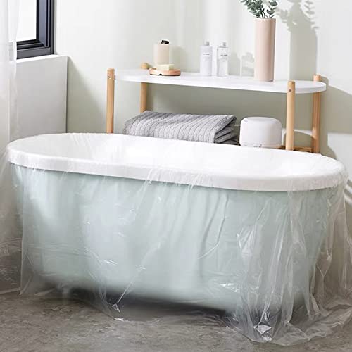 Vitaciti 10 Packungen tragbare Einweg-Badewannen-Abdeckungen, große Badewanneneinlage, Kunststoffbeutel für Salon, Haushalt und Hotel, Badewannen (228,6 x 119,4 cm) von Vitaciti