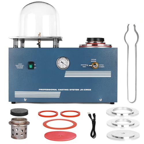 VitalisWorks Vakuum-Einbettgießmaschine, 3 CFM Vakuumgießmaschine, 2L Wachsausschmelzgusskombination mit Glocke für Schmuckguss und Investition, Herstellung von Schmuck mit hoher Dichte VitalisWorks Vakuum-Einbettgießmaschine, 3 CFM Vakuumgießmaschine, 2L Wachsausschmelzgusskombination mit Glocke für Schmuckguss und Investition, Herstellung von Schmuck mit hoher Dichte von VitalisWorks