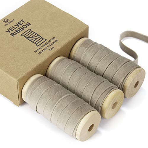 Vitalizart Kamel Samtband Set 0,95 cm x 13,7 m mit Hölzernen Spule, Stoffband 3 Rollen*4,57 m für Weihnachten Kranz Dekoration Handgemachte Handwerk Ornamente & Geschenkverpackungen Vitalizart Kamel Samtband Set 0,95 cm x 13,7 m mit Hölzernen Spule, Stoffband 3 Rollen*4,57 m für Weihnachten Kranz Dekoration Handgemachte Handwerk Ornamente & Geschenkverpackungen von Vitalizart