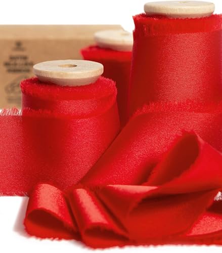 Vitalizart Rotes Satin Seidenband, Geschenkband 3,8 cm x 13,7 m mit Holzspule, Handgefertigte Stoffband für Geschenkverpackungen, Festliche Dekorationen, DIY-Basteleien, Hochzeitssträuße Vitalizart Rotes Satin Seidenband, Geschenkband 3,8 cm x 13,7 m mit Holzspule, Handgefertigte Stoffband für Geschenkverpackungen, Festliche Dekorationen, DIY-Basteleien, Hochzeitssträuße von Vitalizart