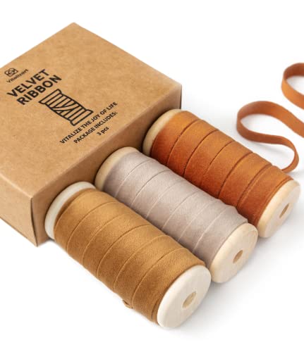 Vitalizart Samtband Set Khaki & Terrakotta & Nackt 0,95 cm x 4,57 m x 3 Rollen mit Hölzernen Spule, Stoffband für Weihnachten Kranz Dekoration Handgemachte Handwerk Ornamente & Geschenkverpackungen Vitalizart Samtband Set Khaki & Terrakotta & Nackt 0,95 cm x 4,57 m x 3 Rollen mit Hölzernen Spule, Stoffband für Weihnachten Kranz Dekoration Handgemachte Handwerk Ornamente & Geschenkverpackungen von Vitalizart