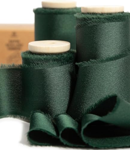 Vitalizart Satin Seidenband Dunkelgrün, Geschenkband 3,8 cm x 13,7 m mit Holzspule, Handgefertigte Stoffband für Geschenkverpackungen, Festliche Dekorationen, DIY-Basteleien, Hochzeitssträuße Vitalizart Satin Seidenband Dunkelgrün, Geschenkband 3,8 cm x 13,7 m mit Holzspule, Handgefertigte Stoffband für Geschenkverpackungen, Festliche Dekorationen, DIY-Basteleien, Hochzeitssträuße von Vitalizart