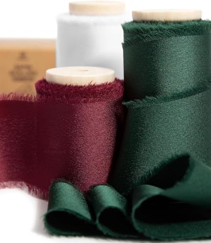 Vitalizart Satin Seidenband Weihnachten Burgunderrot & Dunkelgrün & Weiß, Geschenkband 3,8 cm x 13,7 m mit Holzspule, Stoffband für Geschenkverpackungen, Festliche Dekorationen, DIY-Basteleien Vitalizart Satin Seidenband Weihnachten Burgunderrot & Dunkelgrün & Weiß, Geschenkband 3,8 cm x 13,7 m mit Holzspule, Stoffband für Geschenkverpackungen, Festliche Dekorationen, DIY-Basteleien von Vitalizart