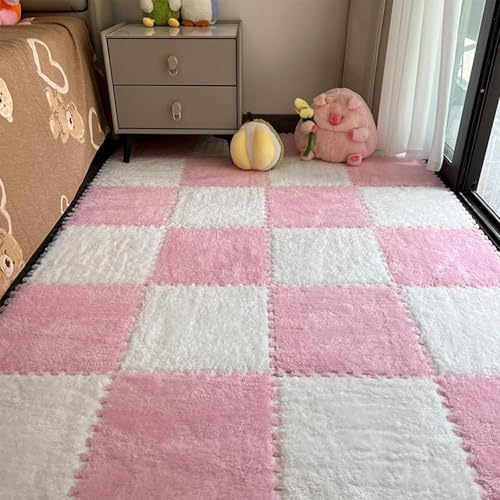 Ineinandergreifende Bodenmatte aus Plüschschaum – Milkrugs Puzzle-Teppich, Milchsamt-Patchwork-Teppich | Quadratische, ineinandergreifende Mehrzweck-Teppichfliesen, schneidbarer Puzzle-Teppich für Sch Ineinandergreifende Bodenmatte aus Plüschschaum – Milkrugs Puzzle-Teppich, Milchsamt-Patchwork-Teppich | Quadratische, ineinandergreifende Mehrzweck-Teppichfliesen, schneidbarer Puzzle-Teppich für Sch von Vitsrisea