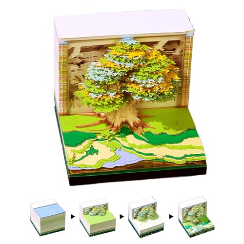 Vitsrisea Zeitplaner Kalender 2026 | 3D Papier Skulptur Kalender,Notizblock Mit Naturmotiv Fluss Design Für Pendeln Unterricht Zuhause Urlaub Schule von Vitsrisea