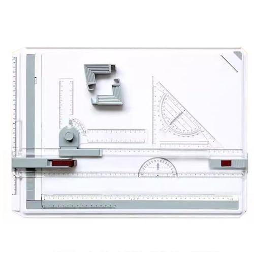 Vituord A3-Zeichentisch, Zeichenbrett, Metrisches, Architektonisches Skizzenbrett Mit Parallelbewegung, Geodreieck, rutschfeste Stützbeine, Für Architekturkünstler von Vituord