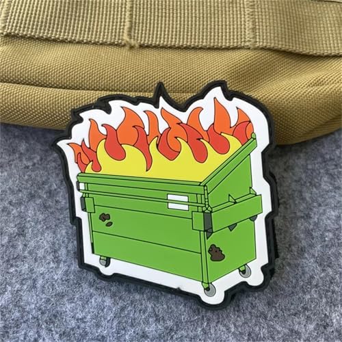 3D PVC Klett Patches, Container Flasche Flamme Patches Klett Tactical Morale Aufnäher Applikationen für Kleidung Taschen Rucksack Uniform Weste (CUSTOM-0336) von Viusneun
