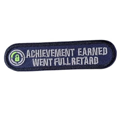 Achievement Earned Went Full Retard Patch, humorvolle Meme bestickte Aufnäher, taktischer Militäraufnäher mit Hakenverschluss, Zubehör für Rucksäcke, Westen, Jacken, Jeans, Hüte von Viusneun
