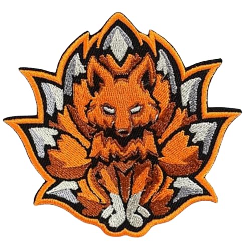 Animal Fox Stickerei Patch, Cartoon Neunschwanz Fuchs Taktische Militär Moral Patches Haken und Schlaufe zum Aufnähen für Kleidung, Kleid, Hut, Rucksäcke Animal Fox Stickerei Patch, Cartoon Neunschwanz Fuchs Taktische Militär Moral Patches Haken und Schlaufe zum Aufnähen für Kleidung, Kleid, Hut, Rucksäcke von Viusneun
