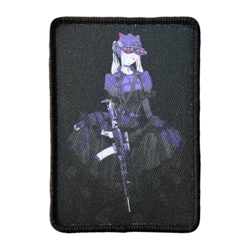 Anime-Aufnäher für Mädchen mit Pistolendruck, Militär, taktisch, Moralabzeichen, Haken und Schlaufe zum Aufnähen für Kleidung, Kleid, Hut, Rucksäcke Anime-Aufnäher für Mädchen mit Pistolendruck, Militär, taktisch, Moralabzeichen, Haken und Schlaufe zum Aufnähen für Kleidung, Kleid, Hut, Rucksäcke von Viusneun