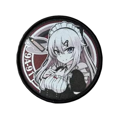 Anime-Girl-Aufnäher, bedruckt, Beauty, taktisch, Militär, Moral, Abzeichen, Klettverschluss, dekorative Flicken zum Aufnähen für Kleidung, Kleid, Hut, Rucksäcke von Viusneun