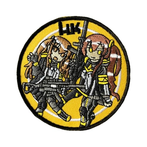 Anime-Girl-Aufnäher, bestickter Aufnäher, taktisches Moralabzeichen, Klettverschluss, dekorative Flicken zum Aufnähen für Kleidung, Kleid, Hut, Rucksäcke von Viusneun