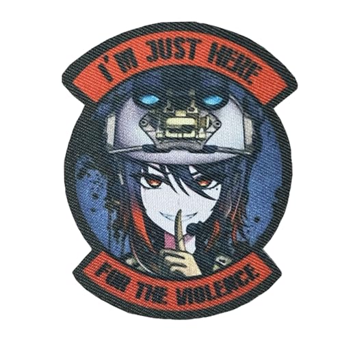 Anime Gril Print Patches I Am Just Here for The Violence Patch Morale Badge Hook and Loop Sew On for Clothing, Dress, Hat, Backbags von Viusneun
