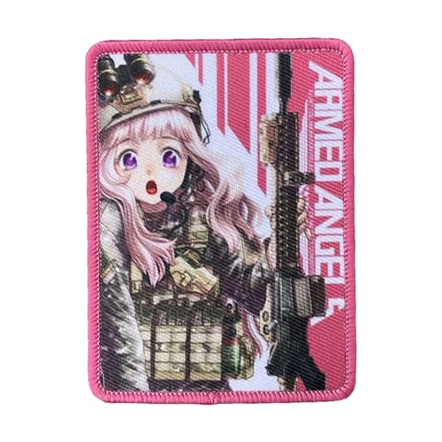 Anime Mädchen bedruckte Flicken, Spiel rosa Haare Mädchen Militär Moral Patch Haken und Schlaufe dekoratives Abzeichen zum Aufnähen für Kleidung, Kleid, Hut, Rucksäcke Anime Mädchen bedruckte Flicken, Spiel rosa Haare Mädchen Militär Moral Patch Haken und Schlaufe dekoratives Abzeichen zum Aufnähen für Kleidung, Kleid, Hut, Rucksäcke von Viusneun