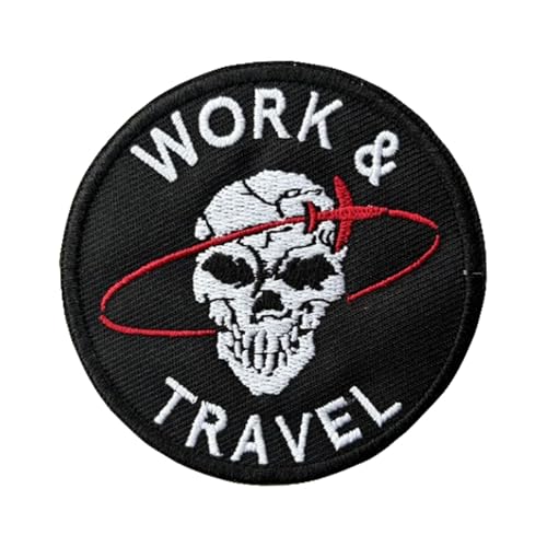 Arbeits- und Reise-Stickerei-Aufnäher, Totenkopf-Skelett, Militär, taktischer Moral-Aufnäher, Haken und Schlaufe, Abzeichen zum Aufnähen für Kleidung, Kleid, Hut, Rucksäcke Arbeits- und Reise-Stickerei-Aufnäher, Totenkopf-Skelett, Militär, taktischer Moral-Aufnäher, Haken und Schlaufe, Abzeichen zum Aufnähen für Kleidung, Kleid, Hut, Rucksäcke von Viusneun