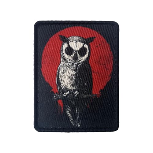 Aufnäher, Motiv: Eule unter dem Blut, Mond, Tier, Vogel, taktisches Moral-Abzeichen, Militärabzeichen, Haken und Schlaufe zum Aufnähen für Kleidung, Kleid, Hut, Rucksäcke Aufnäher, Motiv: Eule unter dem Blut, Mond, Tier, Vogel, taktisches Moral-Abzeichen, Militärabzeichen, Haken und Schlaufe zum Aufnähen für Kleidung, Kleid, Hut, Rucksäcke von Viusneun