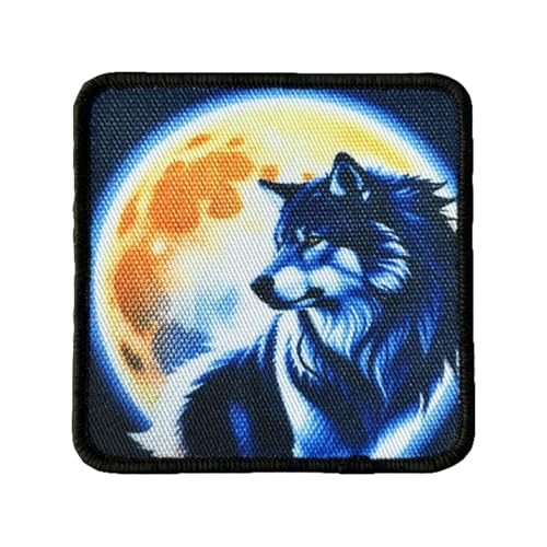 Aufnäher Wolf unter dem Mondlicht, Fuuny Moral, taktischer Druck, Klettverschluss, dekoratives Abzeichen zum Aufnähen für Kleidung, Kleid, Hut, Rucksäcke Aufnäher Wolf unter dem Mondlicht, Fuuny Moral, taktischer Druck, Klettverschluss, dekoratives Abzeichen zum Aufnähen für Kleidung, Kleid, Hut, Rucksäcke von Viusneun