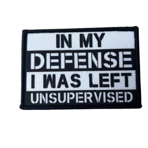 Aufnäher mit Aufschrift "In My Defense I was Left Unsupervised", bedruckt mit Airsoft, lustiger Aufnäher für Kleidung, Rucksäcke, Hüte, Karma-Aufnäher, Humor, sarkastisches DIY-Zubehör Aufnäher mit Aufschrift "In My Defense I was Left Unsupervised", bedruckt mit Airsoft, lustiger Aufnäher für Kleidung, Rucksäcke, Hüte, Karma-Aufnäher, Humor, sarkastisches DIY-Zubehör von Viusneun
