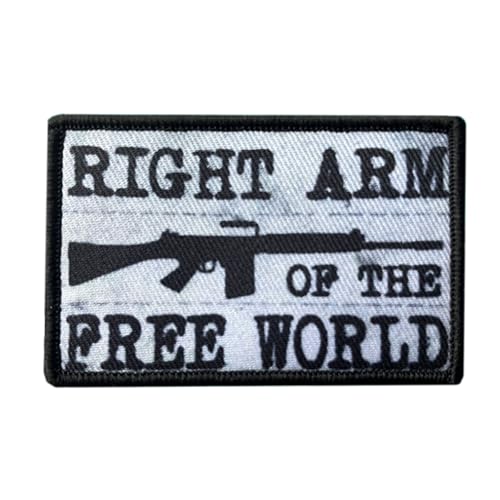 Aufnäher mit Aufschrift "Right Arm of the Free World", taktisches Militärabzeichen, Haken und Schlaufe zum Aufnähen für Kleidung, Kleid, Hut, Rucksäcke von Viusneun