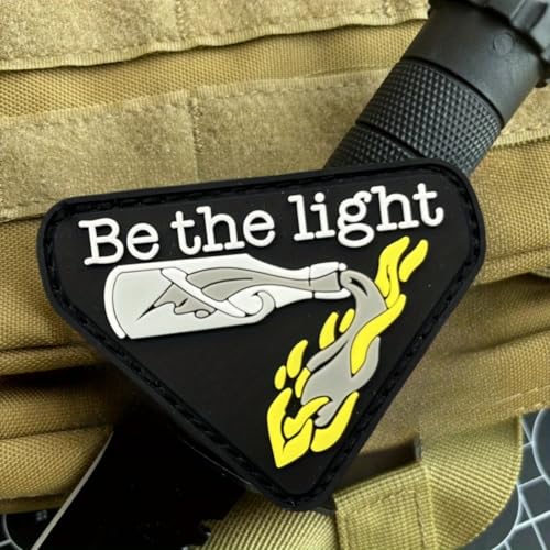 “Be The Light” Cocktail PVC Patches Klett, Taktische MilitäR Moral Aufnäher Abzeichen Klettbänder Applikation FüR Kleidung, Jacken, Jeans, RucksäCke von Viusneun