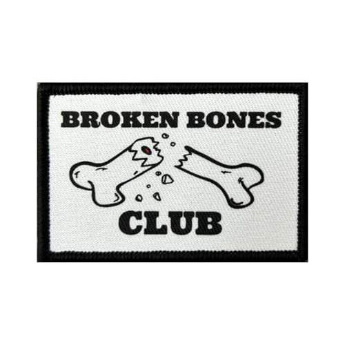 Bedruckte Aufnäher mit Skateboarding-Motiv, Broken Bones Club, taktischer Moralaufnäher, Abzeichen mit Haken und Schlaufe zum Aufnähen für Kleidung, Kleid, Hut, Rucksäcke Bedruckte Aufnäher mit Skateboarding-Motiv, Broken Bones Club, taktischer Moralaufnäher, Abzeichen mit Haken und Schlaufe zum Aufnähen für Kleidung, Kleid, Hut, Rucksäcke von Viusneun
