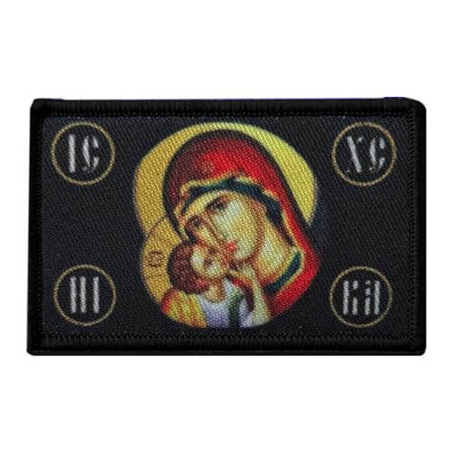 Bedruckte Aufnäher mit der Aufschrift "The Mother of God", mit Klettverschluss, taktischer Aufnäher, dekorative Flicken zum Aufnähen für Kleidung, Kleid, Hut, Rucksäcke Bedruckte Aufnäher mit der Aufschrift "The Mother of God", mit Klettverschluss, taktischer Aufnäher, dekorative Flicken zum Aufnähen für Kleidung, Kleid, Hut, Rucksäcke von Viusneun